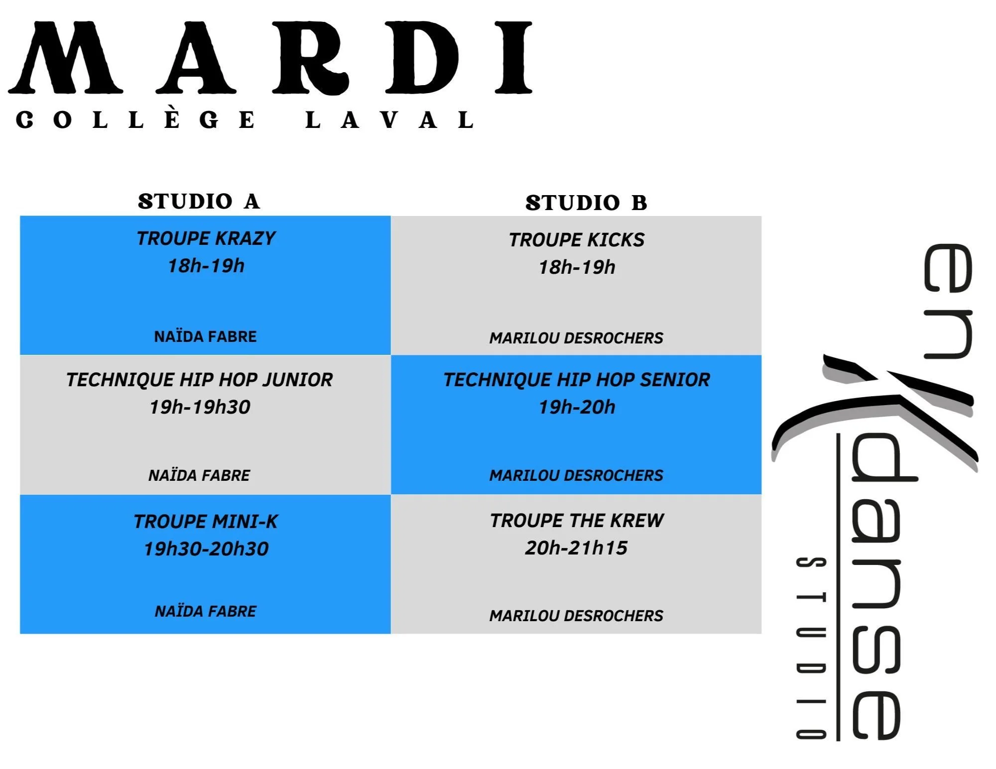 Horaire danse Enkdanse